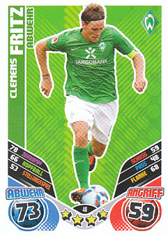 Clemens Fritz Werder Bremen 2011/12 Topps MA Bundesliga #40